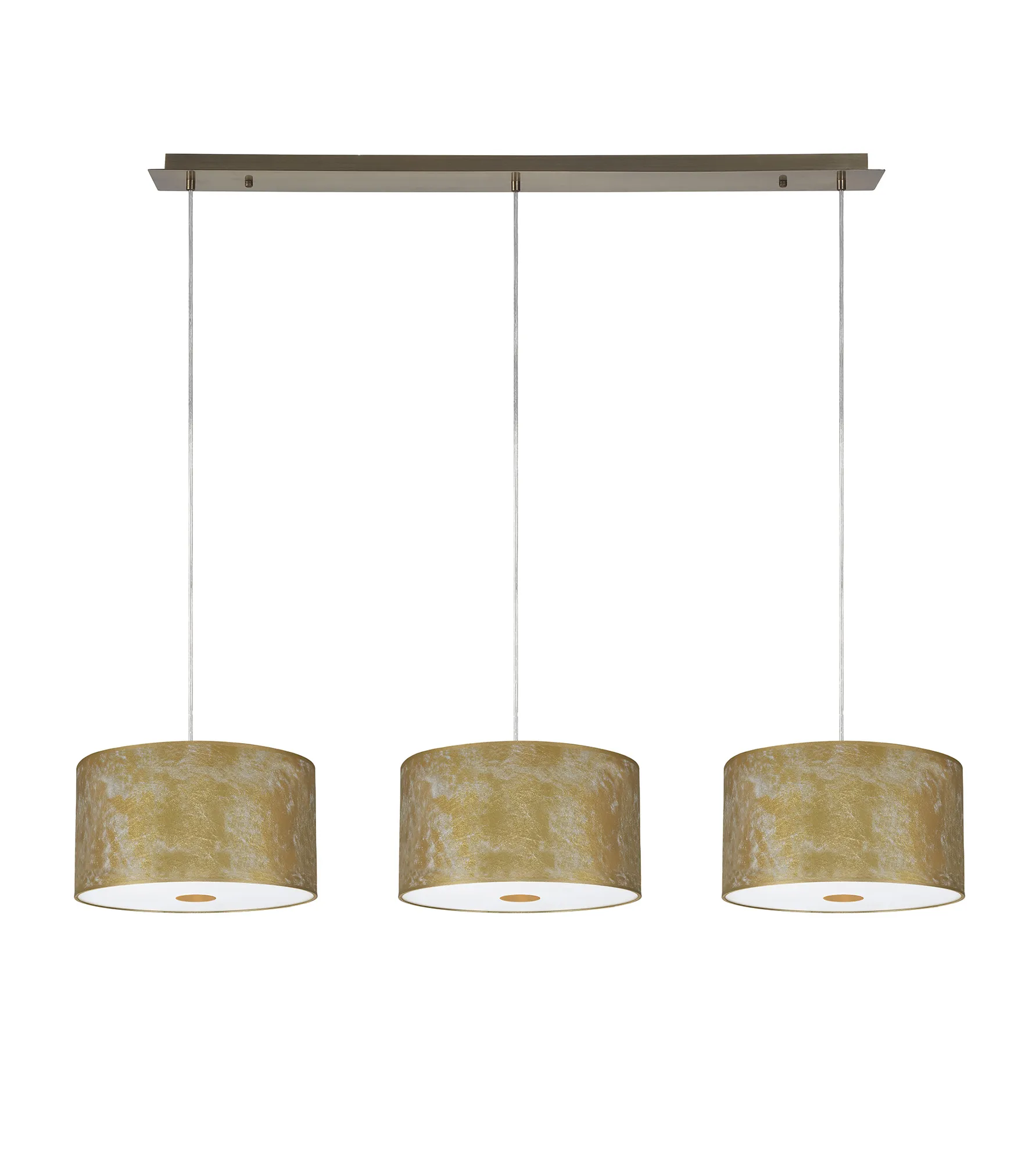 Baymont 30cm Shade 3 Light Pendant Antique Brass, Gold Leaf, Frosted Diffuser DK0841  Deco Baymont AB GL